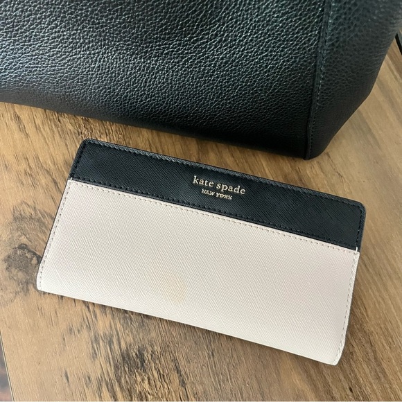 Kate Spade Medium Triple Compartment Satchel Jackson Black With Wallet - Picture 4 of 13